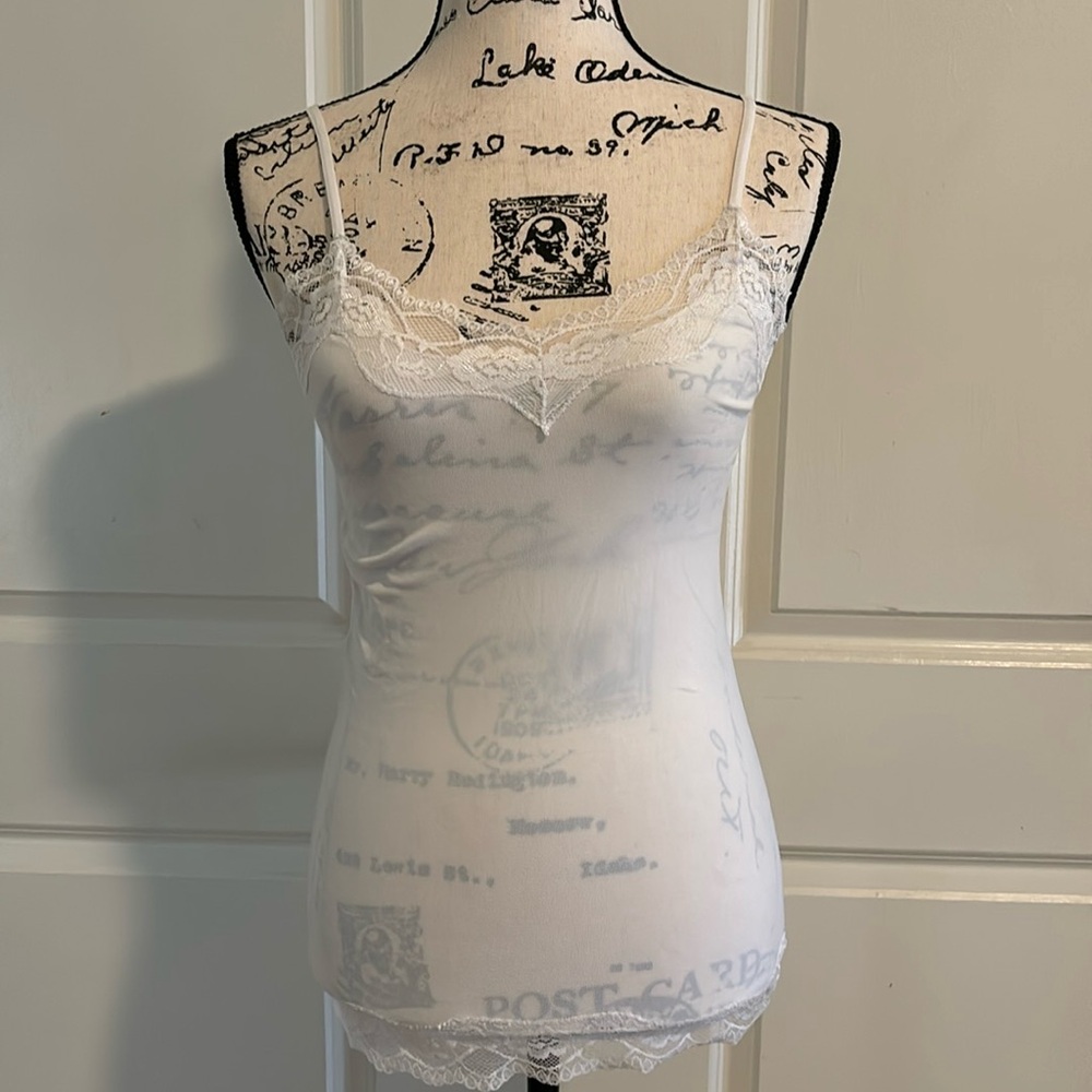 BONGO White Lace Trim Camisole